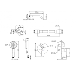 Invena Siros zestaw wannowy podtynkowy z baterią 2-funkcyjną