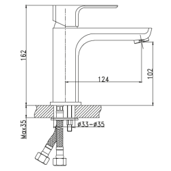 Invena Nyks bateria umywalkowa chrom