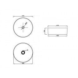 Invena Kos umywalka nablatowa 42 cm okrągła czarno złota połysk