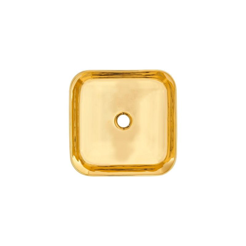 Invena Malaga umywalka nablatowa 39 cm kwadratowa złota