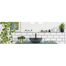 Invena Tinos umywalka nablatowa 39,5 Cm, czarny mat