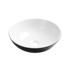 Invena Tinos umywalka nablatowa 39,5 Cm, czarno - biała