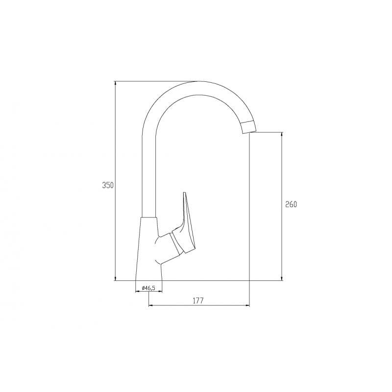Invena Verso bateria zlew. z wyl. l chrom