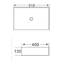 Invena Florina umywalka nablatowa 51 cm prostokątna
