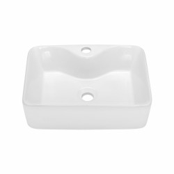 Invena Patras umywalka nablatowa 49 cm prostokątna, z otworem na baterię