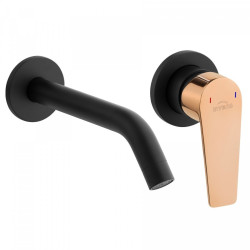 Invena Midnight bateria umywalkowa podtynkowa czarna / Gold Rose