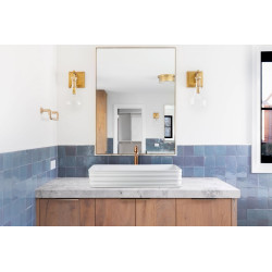 Invena Akte umywalka nablatowa 66 Cm, prostokątna