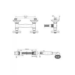 Invena Roma bateria natryskowa ścienna chrom