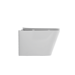 Invena Paros miska wc podwieszana bezkołnierzowa , z deską, kwadratowa
