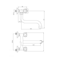 Invena Modena bateria umywalkowo-zlewozmywakowa s 200mm