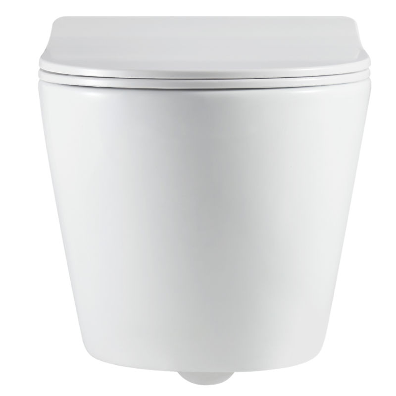 Invena Limnos miska wc podwieszana, okrągła, z deską