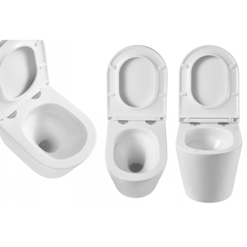 Invena Limnos miska wc podwieszana, okrągła, z deską