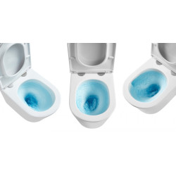 Invena Limnos miska wc podwieszana, okrągła, z deską