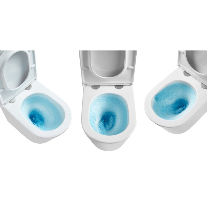 Invena Limnos miska wc podwieszana, okrągła, z deską