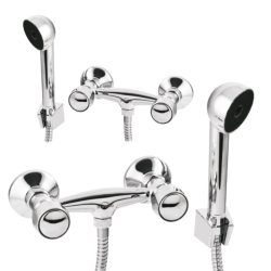 Invena Modena bateria natryskowa ścienna chrom