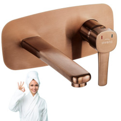 Invena Glamour bateria umywalkowa podtynkowa miedź