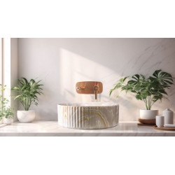 Invena Glamour bateria umywalkowa podtynkowa miedź