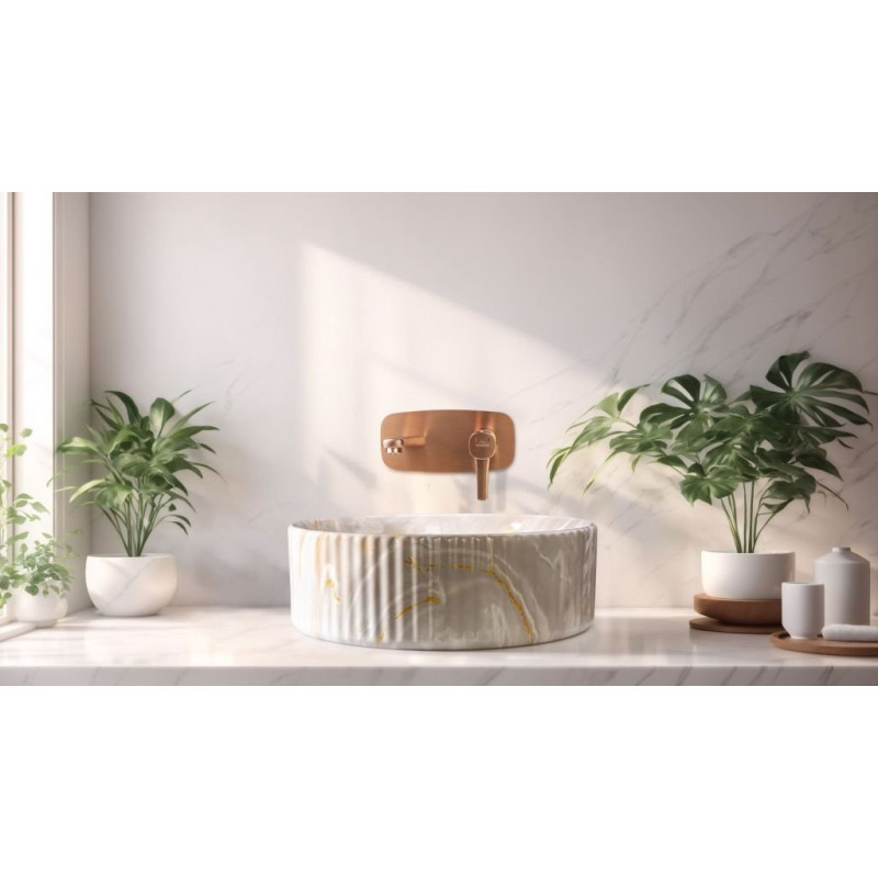 Invena Glamour bateria umywalkowa podtynkowa miedź