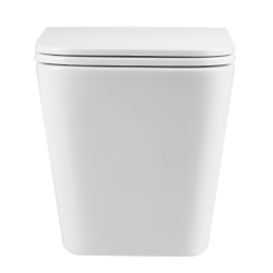 Invena Florina miska wc podwieszana, kwadratowa, biała z deską