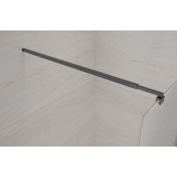 Invena ścianka walk-in ii 110x200cm ryflowana 8mm shiny-glass.czarna