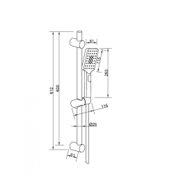 Invena Nyks zestaw natryskowy na drążku black