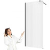 Invena ścianka walk-in ii 120x200cm ryflowana 8mm shiny-glass.czarna