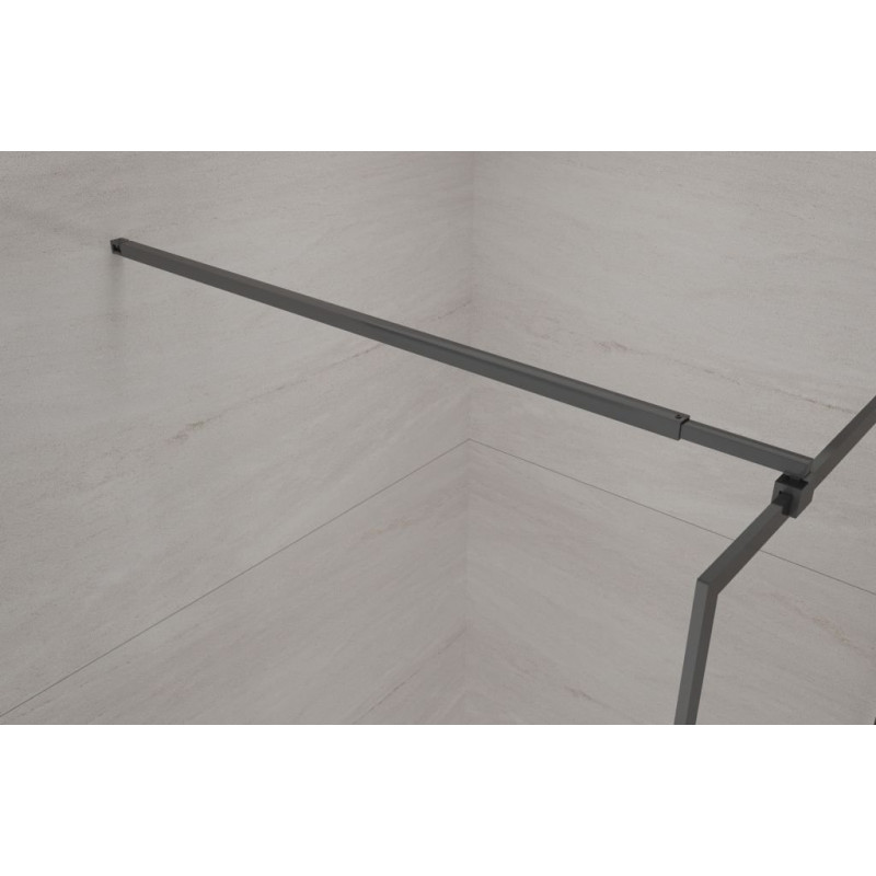 Invena ścianka walk-in ii 80x200cm 8mm shiny-glass czarna