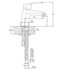 Invena Malta bateria umywalkowa chrom