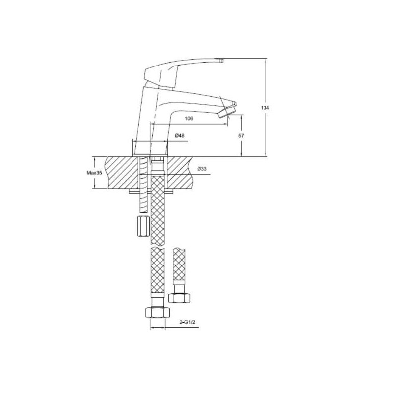 Invena Malta bateria umywalkowa chrom