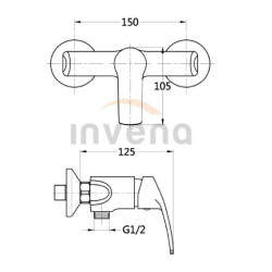 Invena Malta bateria natryskowa chrom