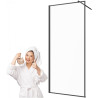 Invena ścianka walk-in ii 100x200cm 8mm shiny-glass czarna