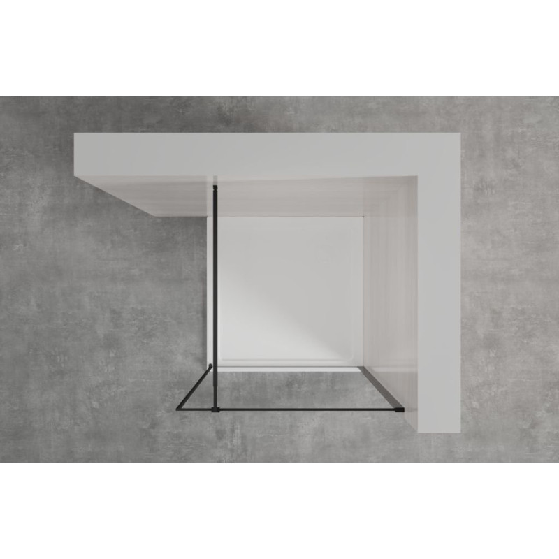 Invena ścianka walk-in ii 100x200cm 8mm shiny-glass czarna