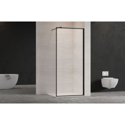 Invena ścianka walk-in ii 110x200cm 8mm shiny-glass czarna