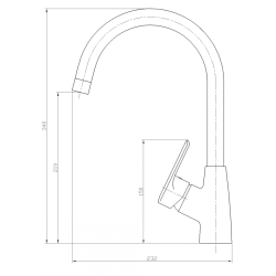 Invena Corso bateria zlewozmywakowa z wylewką czarna