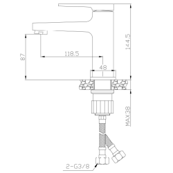 Invena Midnight bateria umywalkowa Black/ Gold Rose