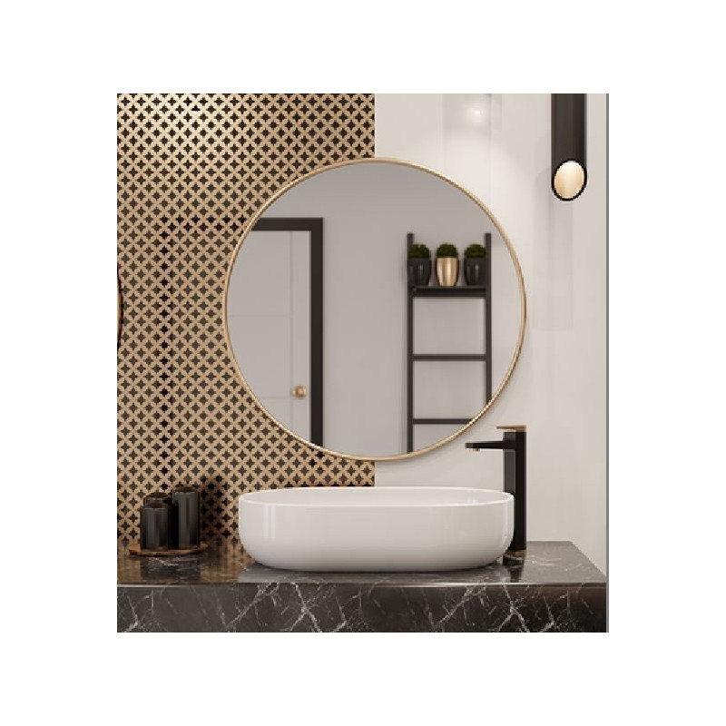 Invena Midnight bateria umywalkowa wysoka Black/ Gold Rose