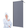 Invena ścianka walk-in ii 80x200cm loft kratka 8mm shiny-glass czarna