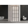 Invena ścianka walk-in ii 80x200cm loft kratka 8mm shiny-glass czarna