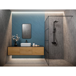 Invena ścianka walk-in ii 120x200cm loft kratka 8mm shiny-glass czarna