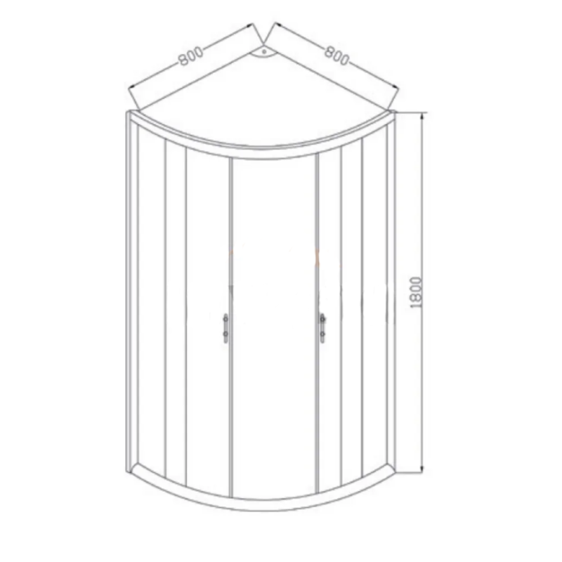 Invena Marbella kabina natryskowa półokrągła 80x80 chrom szkło mrożone