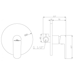Invena Siros bateria podtynkowa 1-funkcyjna okrągła, czarna