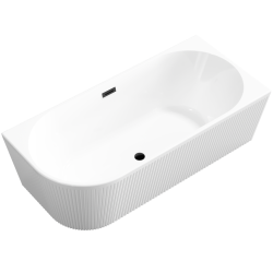 Invena Glamour wanna wanna wolnostojąca, przyścienna, ryflowana 170cm prawa syfon chrom