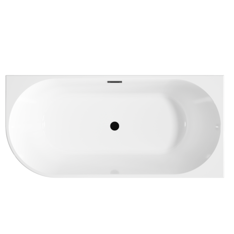 Invena Glamour wanna wanna wolnostojąca, przyścienna, ryflowana 170cm prawa syfon chrom