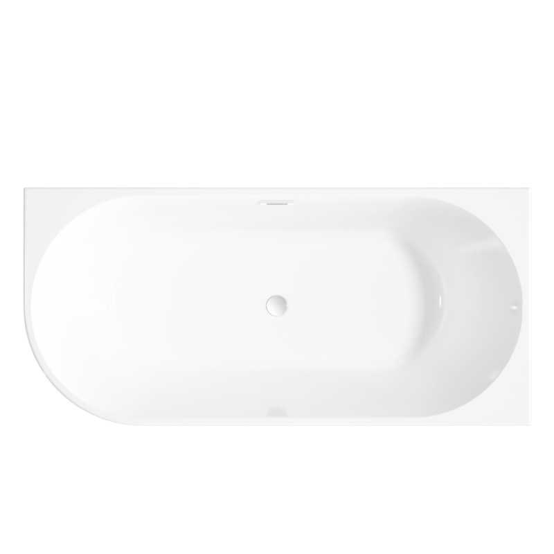 Invena Glamour wanna wolnostojąca, przyścienna, ryflowana 170cm prawa syfon chrom
