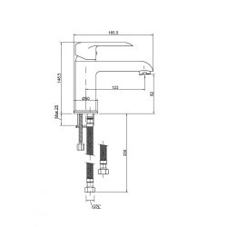 Invena bateria umywalkowa niska Siros chrom