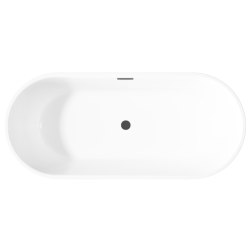 Invena Limnos wanna wolnostojąca 170 cm z syfonem czarnym