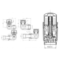 Komplet termostatyczny osiowy czarny INVENA PROV 1/2" 16 15