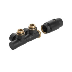 Zestaw do dolnego podłaczenia czarny typu DUOPLEX INVENA PROV (lewy, prawy) 1/2" 16 15