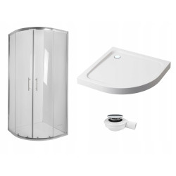 Invena Vitoria kabina kabina natryskowa półokrągła 90x90 chrom szkło transparentne