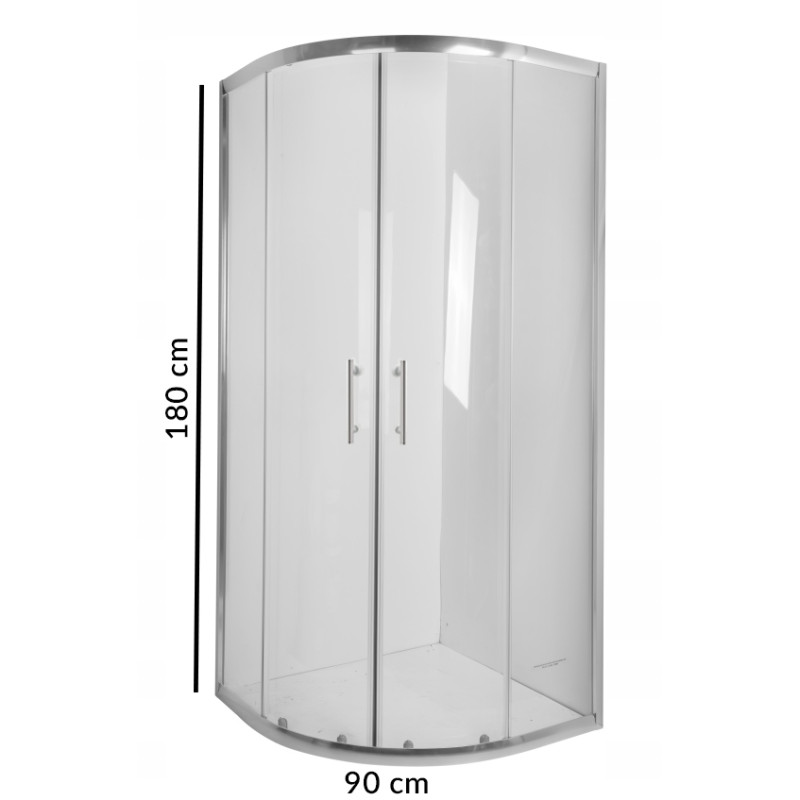 Invena Vitoria kabina kabina natryskowa półokrągła 90x90 chrom szkło transparentne